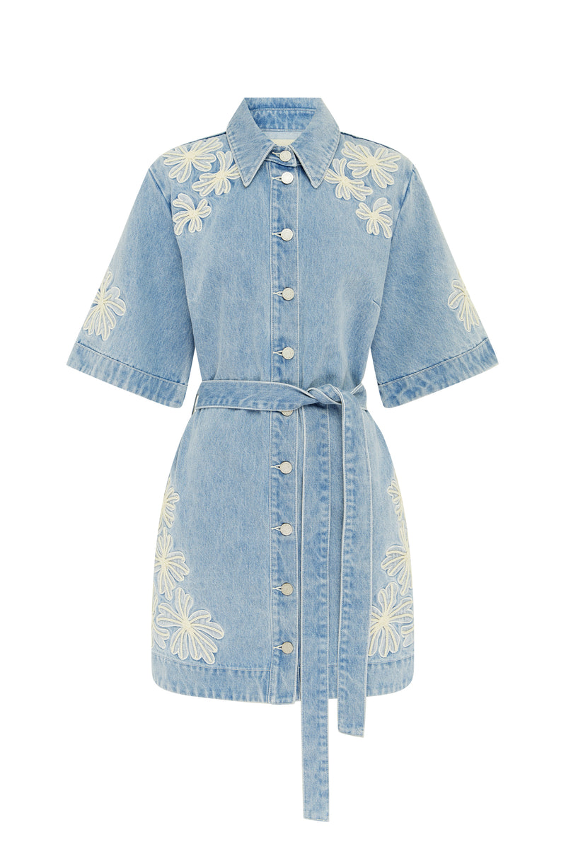 CHARLENE DENIM MINI DRESS