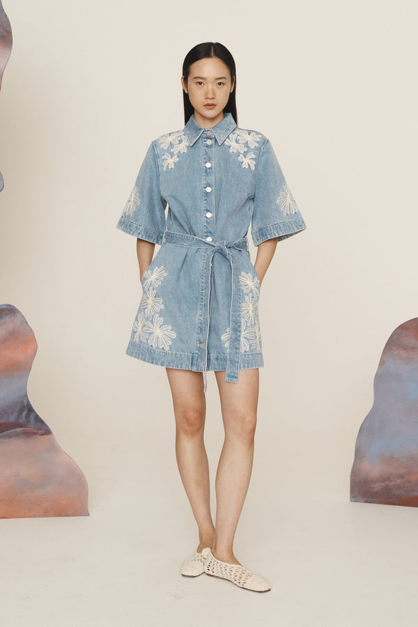 CHARLENE DENIM MINI DRESS