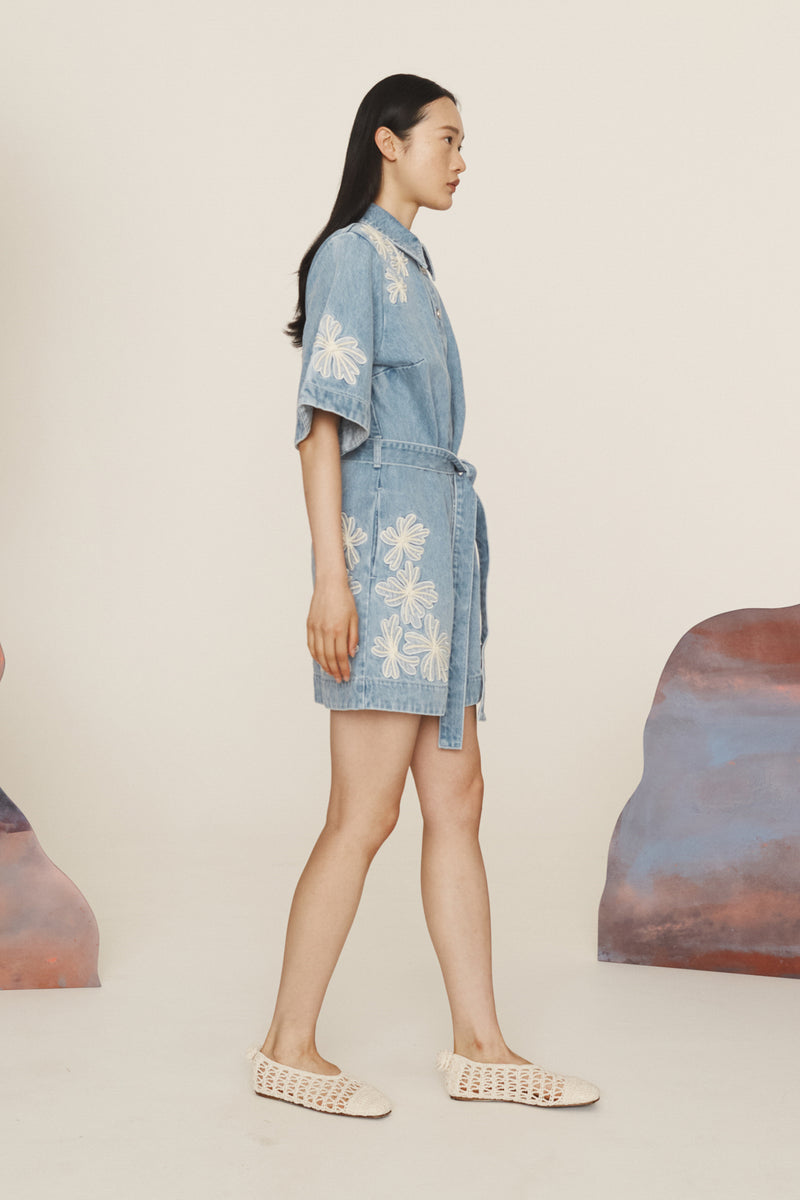 CHARLENE DENIM MINI DRESS