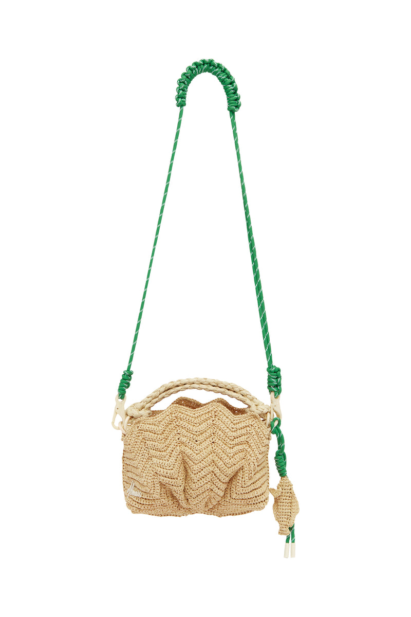 HORIZON RAFFIA SHELL CROSS BODY