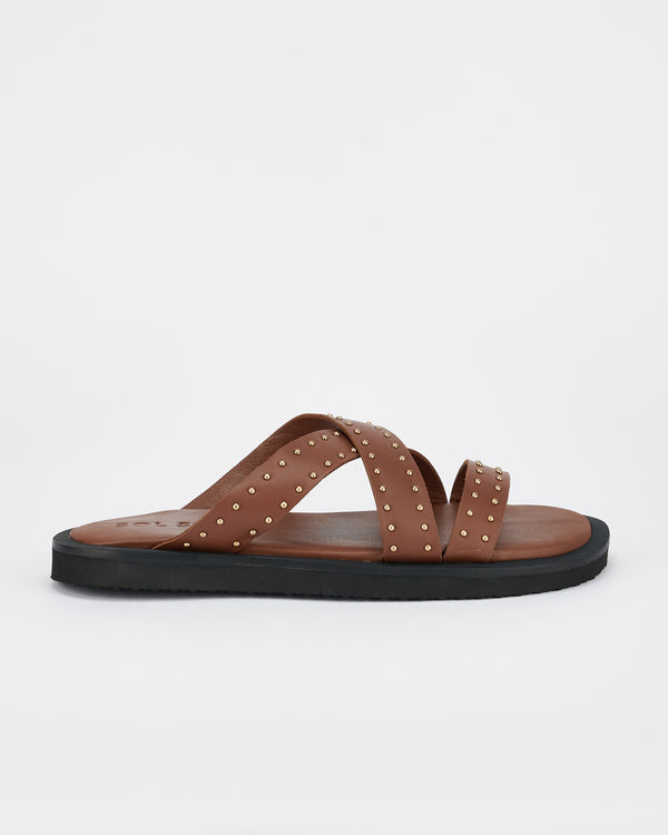 CAPRI FOOTBED - COCOA/GOLD