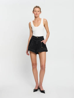 CELENE DENIM SHORT - BLACK