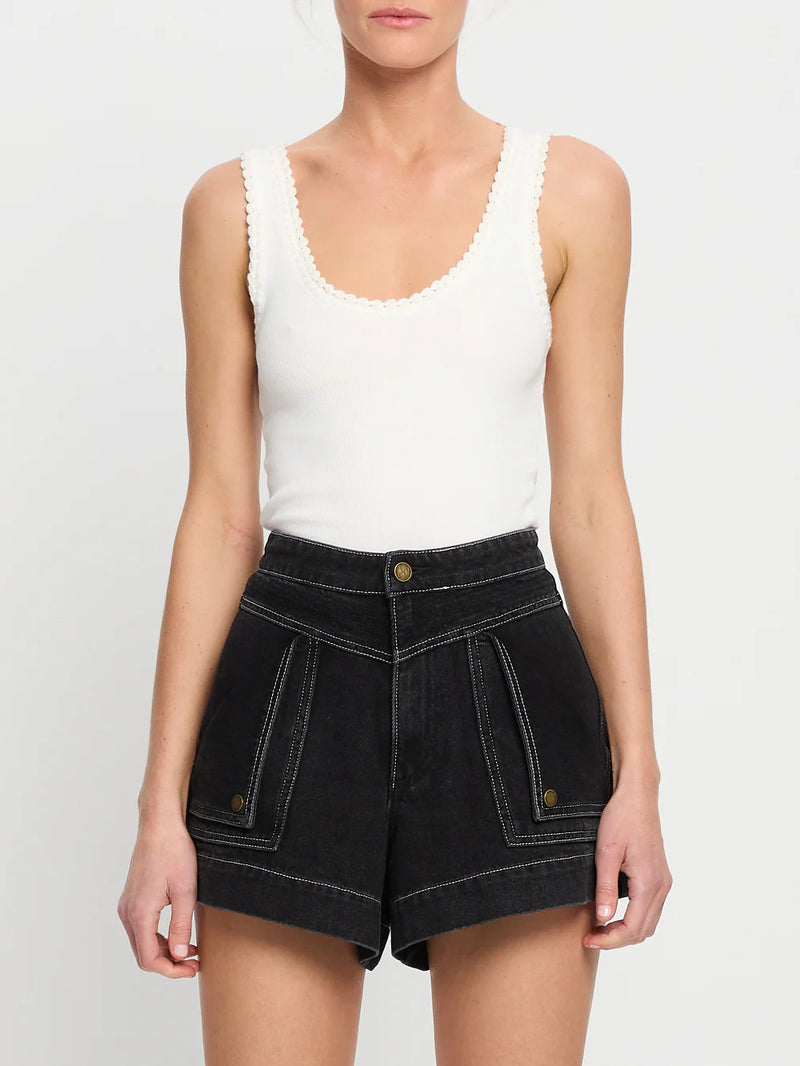 CELENE DENIM SHORT - BLACK