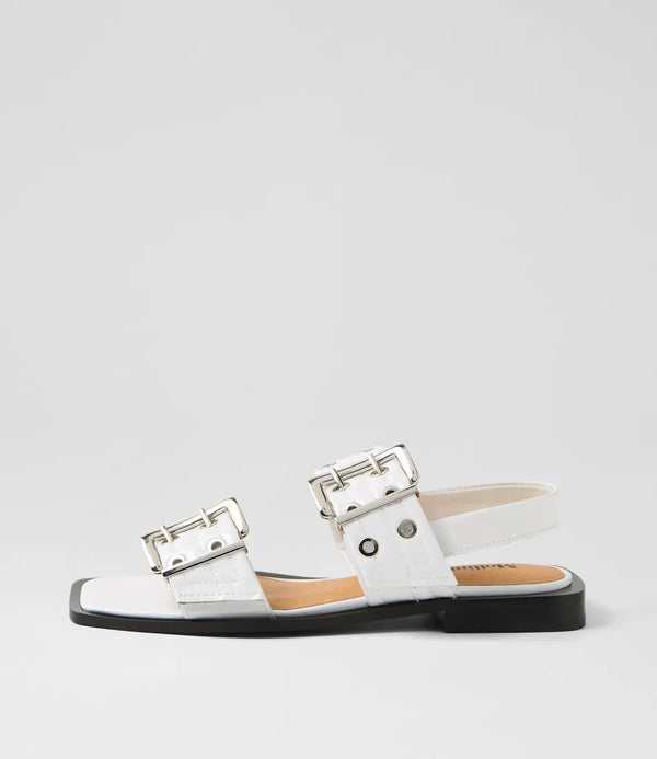 SAVINA SANDAL - WHITE PATENT