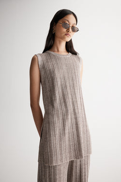 OSCAR KNIT TOP - DARK TAUPE