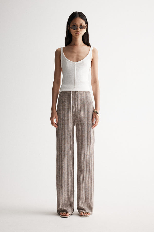 OSCAR KNIT PANT - DARK TAUPE