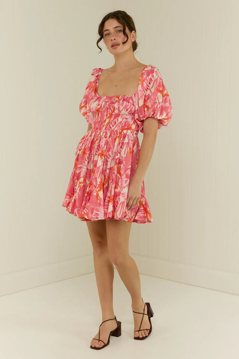 FLORA DRESS - PINK LOBSTER