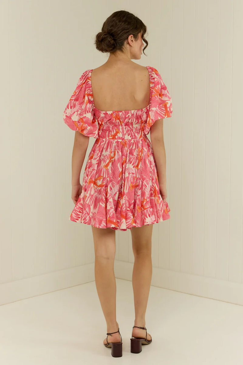 FLORA DRESS - PINK LOBSTER