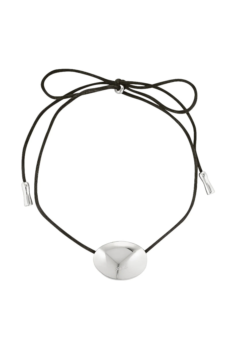 BEAN CORD PENDANT - EBONY/SILVER