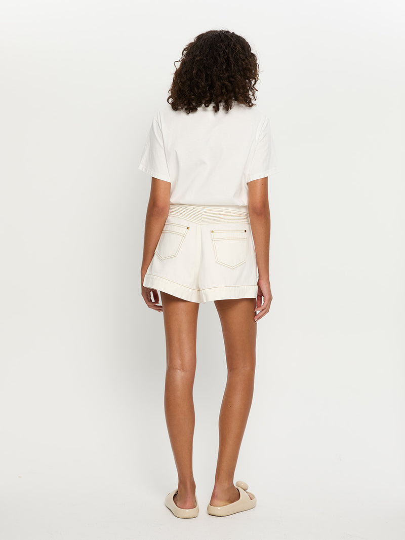 PALOMA DENIM SHORT - WHITE