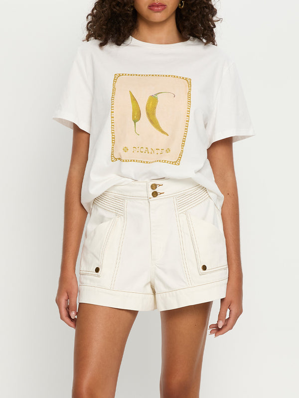 PALOMA DENIM SHORT - WHITE