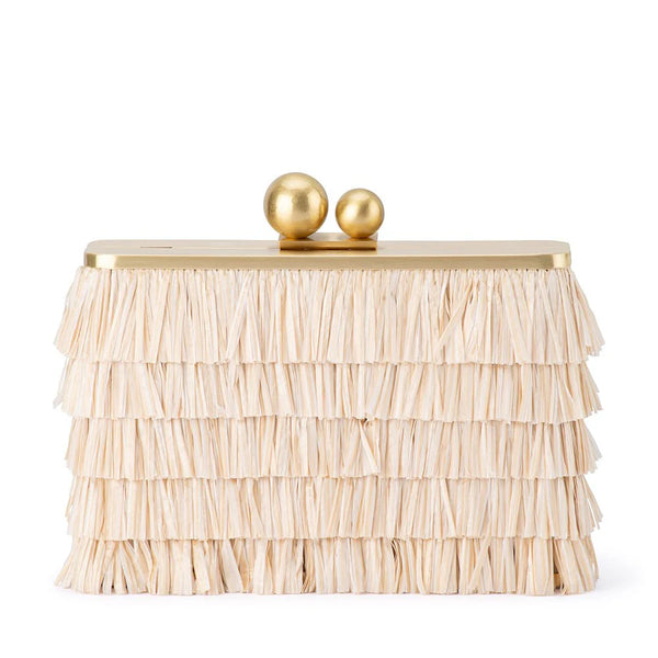 CARLITA Fringe Clutch Natural