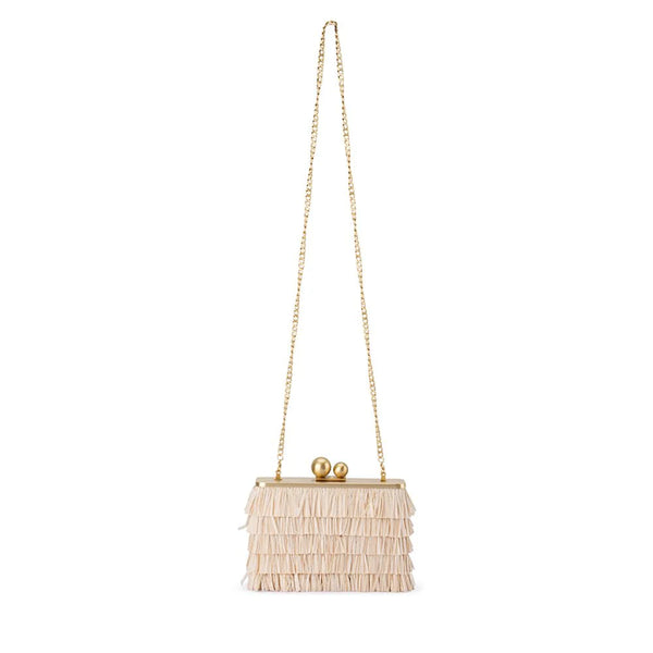 CARLITA Fringe Clutch Natural