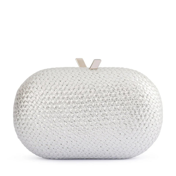 LUCIA WOVEN OVAL CLUTCH