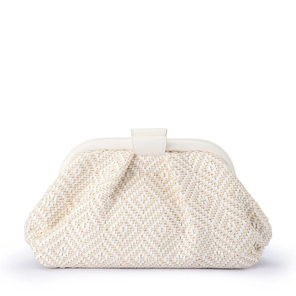 MINKI Gathered Woven Clutch