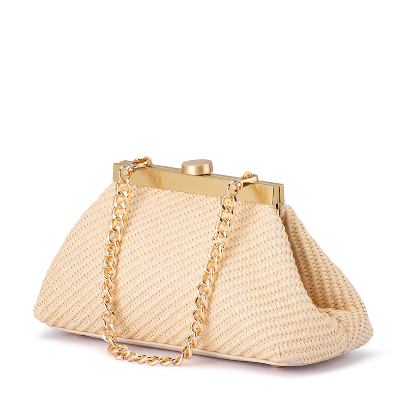 HANNA WOVEN STRAW CLUTCH