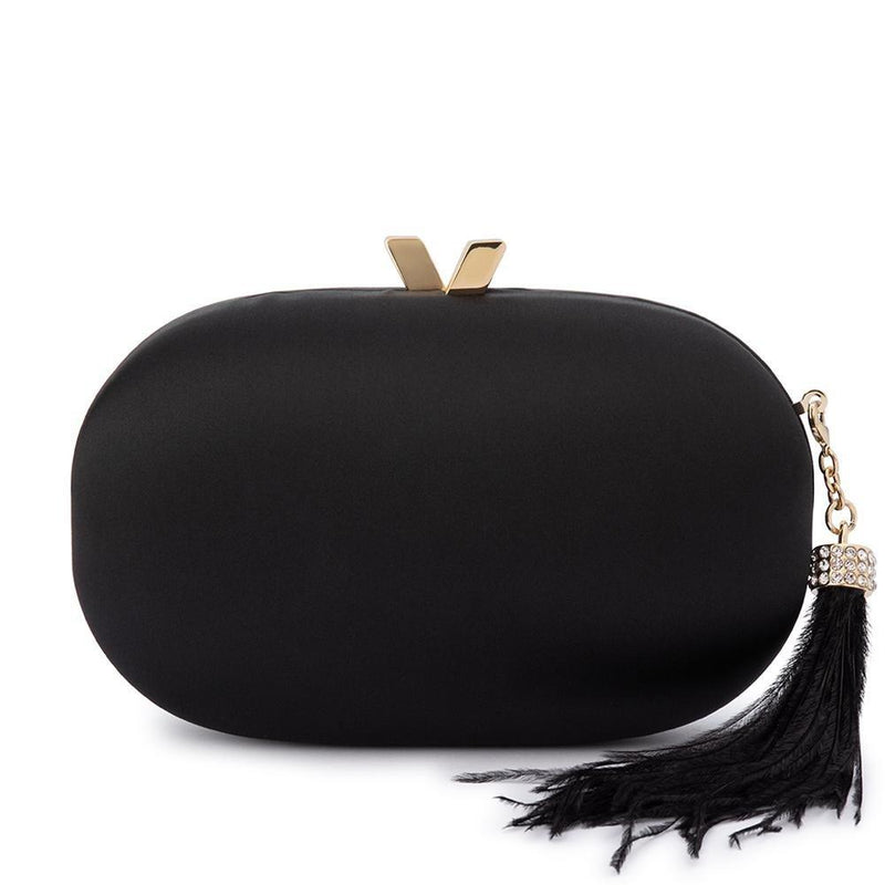 JENNA Feather Tassel Clutch